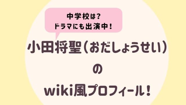 小田将聖のwiki風プロフィール２