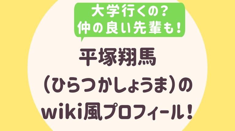 平塚翔馬 ひらつかしょうま のwiki風プロフィール 大学行く 仲の良い先輩も むびぱら 平塚翔馬 ひらつかしょうま のwiki風プロフィール 大学行く 仲の良い先輩も むびぱら